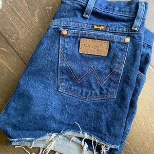 Dark Blue Denim Wrangler Shorts